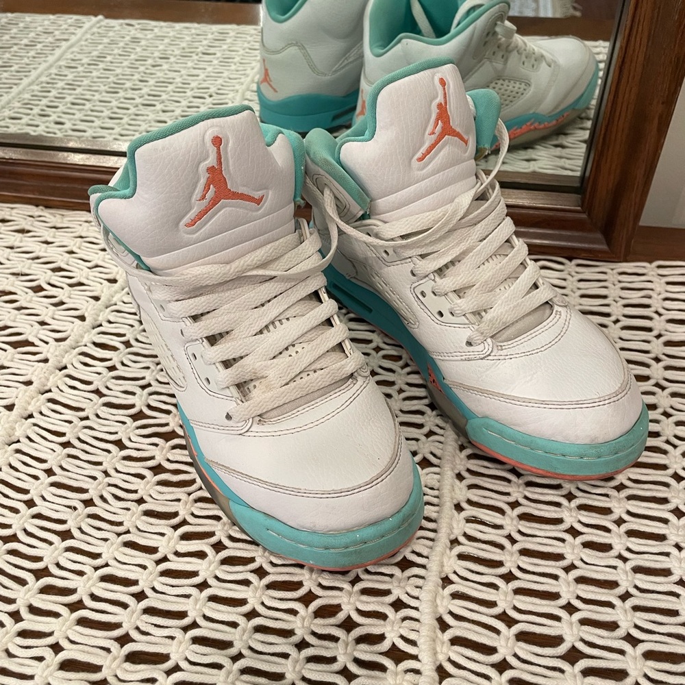 Nike Jordan 5 retro light aqua sneakers